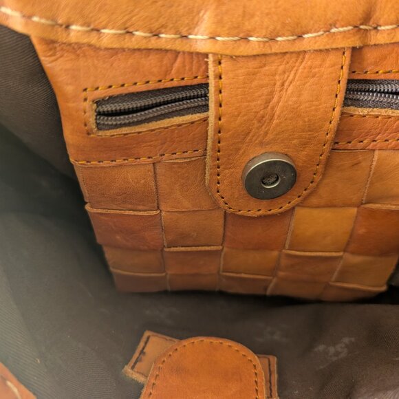 Tan, Boho Robita Woven Leather Small Boho Hand Bag - Picture 3 of 3